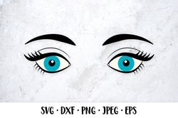 Beautiful female eyes with eyelashes and eyebrows SVG