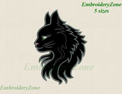 Magic cat embroidery design, applique cat embroidery, cat embroidery pattern, small kitty applique, 5 sizes