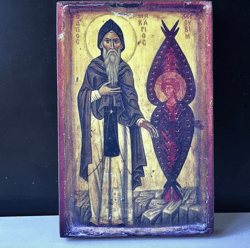 Venerable Macarius the Great (Egyptian), with Cherubin | Vintage 2000