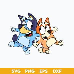 Bluey And Bingo Dog Jumping SVG, Bluey SVG, Cartoon SVG File.