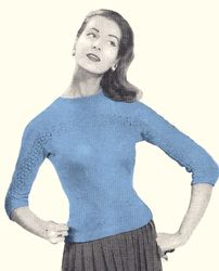Vintage Knitting Pattern 166 Dolman Blouse Women