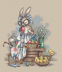 Easter Cross Stitch Pattern Bunny Cross Stitch Pattern Rabbit Cross Stitch Pattern Kitchen Cross Stitch Pattern