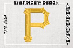 Pittsburgh Pirates Embroidery Design, Pittsburgh Pirates Baseball Team Embroidery files, MLB Teams, Digital Download