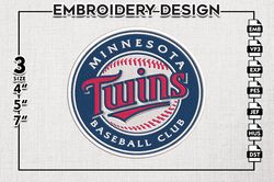 Minnesota Twins Embroidery Design, Minnesota Twins Baseball Team Embroidery files, MLB Teams, Digital Download