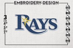 Tampa Bay Rays Embroidery Design, Rays Baseball Team Embroidery files, Tampa Bay Rays logo, MLB Teams, Digital Download