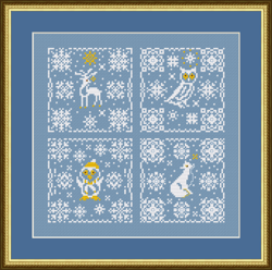 Set of 4 SNOWFLAKE CHRISTMAS  Ornaments by CrossStitchingForFun, Christmas cross stitch patterns PDF  Instant download
