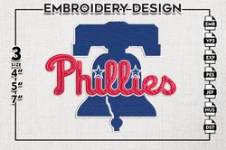 Philadelphia Phillies Embroidery Design, Philadelphia Phillies Team Embroidery files, MLB Teams, Digital Download