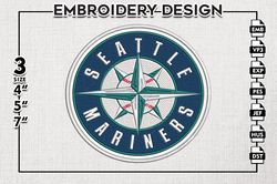 Seattle Mariners Embroidery Design, Seattle Mariners Team Embroidery files, Seattle Mariners MLB Teams, Digital Download