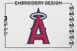 Los Angeles Angels Embroidery Design, Los Angeles Angels Baseball Team Embroidery files, MLB Teams, Digital Download