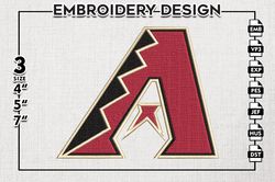 Arizona Diamondbacks Embroidery Design, Arizona Diamondbacks Baseball Team Embroidery files, MLB Teams, Digital Download