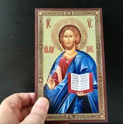 Jesus Christ the Lifegiver | Icon lithography print mounted on wood | Size: 19 x 12,5 x 2 cm | Made in Russia