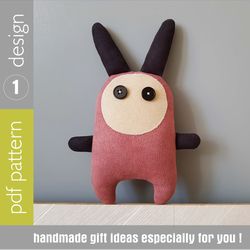 Bunny sewing pattern PDF rag doll tutorial, stuffed animal sewing diy, anime toy pattern
