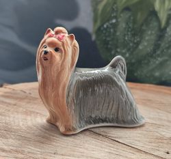 figurine Yorkshire Terrier porcelain handmade yorkie statuette