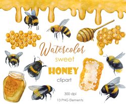 Watercolor clipart. Bee clip art. Bumble bee postcard. Insects PNG. Bumble bee art, watercolor insects, little bee png