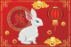 Chinese symbol and rabbit card
