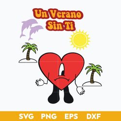 Un Verano Sin Ti SVG, Heart Bunny SVG PNG DXF EPS Digital File