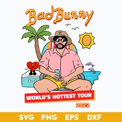 Bad Bunny SVG, World's Hottest Tour 2022 SVG PNG DXF EPS Digital File