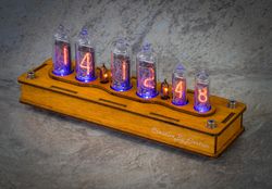 Nixie Tube Clock Case IN-14/16 6-tubes Table Watch Vintage Gift  Home Decor  Backlight is Blue