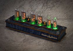 Nixie Tube Clock Case IN-14/16 6-tubes Table Watch Vintage Gift  Home Decor  Backlight is Green