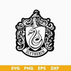 Slytherin Emblem Outline SVG, School Of Magic House Crest SVG, Harry Potter SVG.