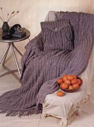 Digital | Vintage Knitting Pattern Cables and Cables Afghan and Pillow | Country Home Decor | ENGLISH PDF TEMPLATE