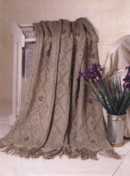 Digital | Vintage Knitting Pattern Diamond Lace Floral Afghan | Country Home Decor | ENGLISH PDF TEMPLATE
