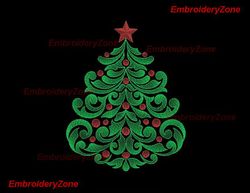 Christmas tree embroidery design, christmas embroidery, christmas tree embroidery pattern, wood embroidery, holiday.