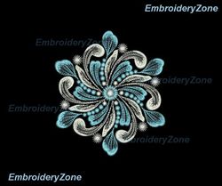 Winter snowflake embroidery design, christmas embroidery, cristal snowflakes embroidery pattern, snow embroidery mandala