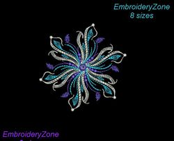 Flourish snowflake 003 embroidery design, christmas embroidery, snowflakes embroidery pattern, mandala embroidery