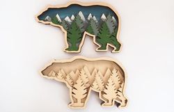 Digital Template Cnc Router Files Cnc Pano Bears Files for Wood Laser Cut Pattern