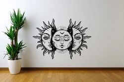 Moon Coming Out Of The Sun Sticker Day And Night Wall Sticker Vinyl Decal Mural Art Decor