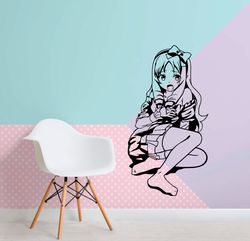 cute anime girl sticker wall sticker vinyl decal mural art decor