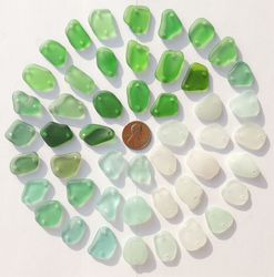 48 GENUINE double drilled sea glass surf tumbled beautiful for jewelry 17-23 mm in length, colorful multicolor