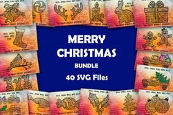 Merry Christmas Svg BUNDLE - 40 Mandala & Zentangle Svg