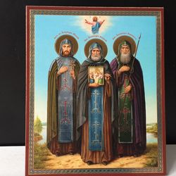 Three Saints,Alexander Nevsky, Saint Alexander Svirsky, Saint Alexander Peresvet | Size: 5 1/4" x 4 1/2"