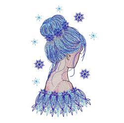 Snow girl-machine embroidery-designs-set-4-size