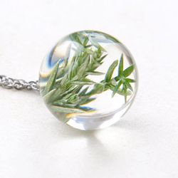 Juniper necklace. Stainless steel chain. Real Juniper pendant. Unique Resin jewelry. Junipers birthday gift. Anniversary