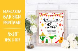 Margarita Bar Sign Printable. Mexican Party Bar Sign