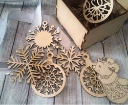 Digital Template Cnc Router Files Cnc Snowflake Box Files for Wood Laser Cut Pattern