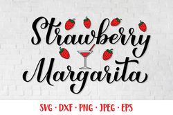 Strawberry margarita calligraphy hand lettering SVG