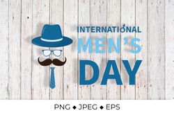 International Men's Day lettering with hipster