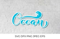 Ocean calligraphy hand lettering SVG