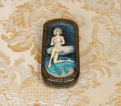 Odette ballerina lacquer box hand-painted Swan Lake ballet miniature art