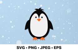 Cute cartoon penguin SVG. Antarctic bird