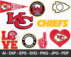 Kansas City Chiefs SVG, Kansas City Chiefs files, chiefs logo, football, silhouette cameo, cricut, cut, digital clipart