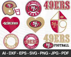 San Francisco 49ers SVG, San Francisco 49ers files, 49ers logo, football, silhouette cameo, cricut, digital clipart