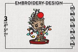 Baby Groot Christmas Embroidery Files, Holiday, Christmas Embroidery, Machine Embroidery Design, Instant Download