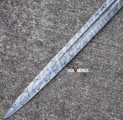 CUSTOM SWORD, MASTER Sword, Damascus Steel Viking Swords With Leather Sheath Gift For Her, Ninja Viking Kris Sword, Myth