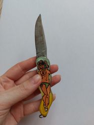 Handmade knife girl old Vintage Soviet manufactured in a Soviet prison