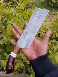 Handmade Damascus Cleaver chopper, Chef Knife Custom Meat Cleaver, Chef Cleaver with Rosewood Handle,